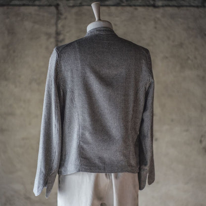 DOLMAN - COTTON × WOOL × SILK - GREY HOUND'S TOOTH