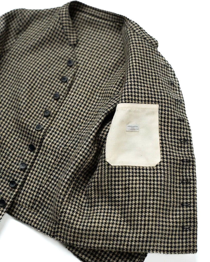DOLMAN - HOUND'S TOOTH LINEN - BLACK × NATURAL
