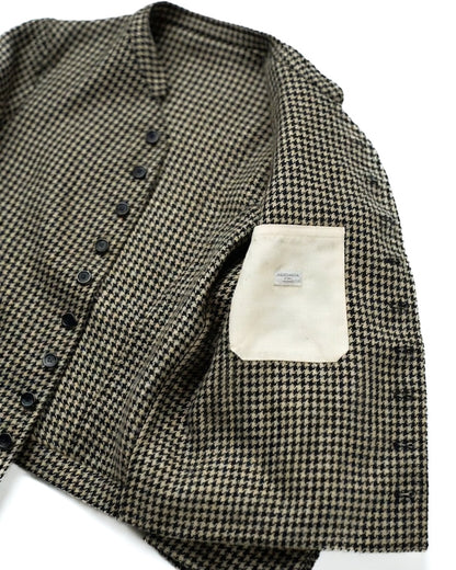 DOLMAN - HOUND'S TOOTH LINEN - BLACK × NATURAL