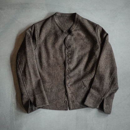 DOLMAN - SHETLAND TWEED HERRINGBONE - CHOCOLATE