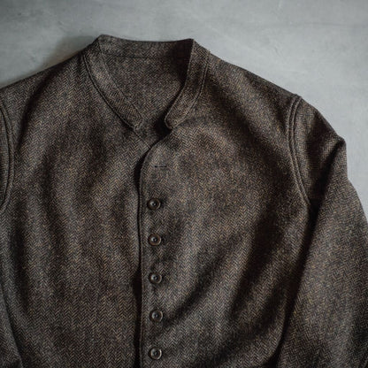 DOLMAN - SHETLAND TWEED HERRINGBONE - CHOCOLATE