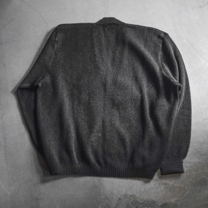 FANNI LEMMERMAYER V NECK CARDIGUN - 1PLY ALPACA - BLACK