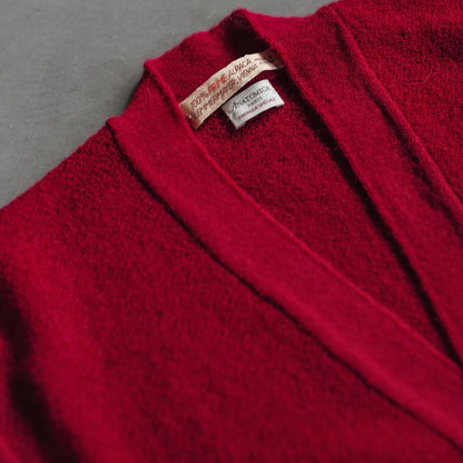FANNI LEMMERMAYER V NECK CARDIGUN - 1PLY ALPACA - RED