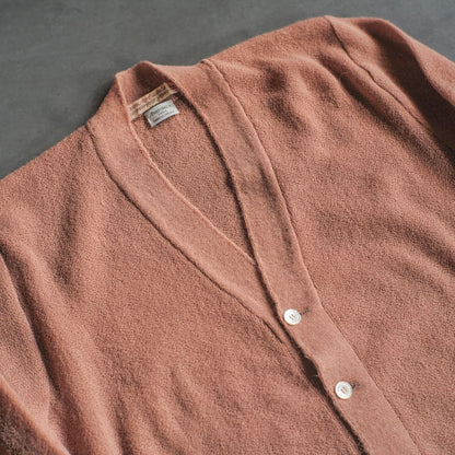 FANNI LEMMERMAYER V NECK CARDIGUN - 1PLY ALPACA - ROSE