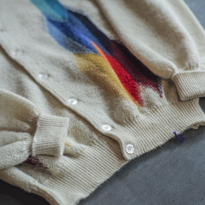 FANNI LEMMERMAYER V NECK CARDIGUN - 2PLY ALPACA - OFF WHITE DIAMOND