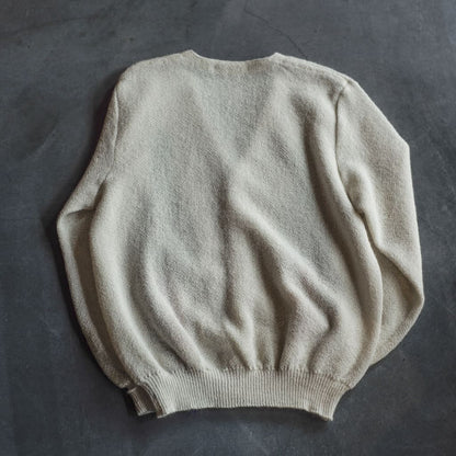 FANNI LEMMERMAYER V NECK CARDIGUN - 2PLY ALPACA - OFF WHITE DIAMOND