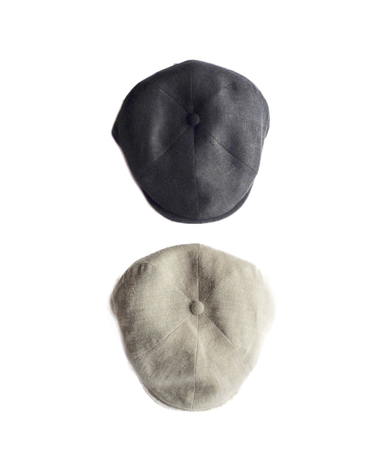 FLAT PANEL CAP - LINEN - BLACK & NATURAL
