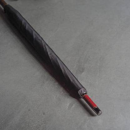 FOX UMBRELLA for ANATOMICA - CHERRY WOOD HANDLE - BLACK