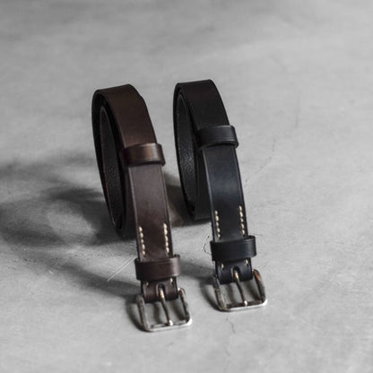 FRENCH ARMY BELT  - CALF - BLACK & BROWN