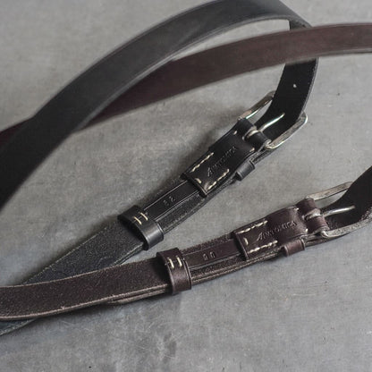 FRENCH ARMY BELT  - CALF - BLACK & BROWN