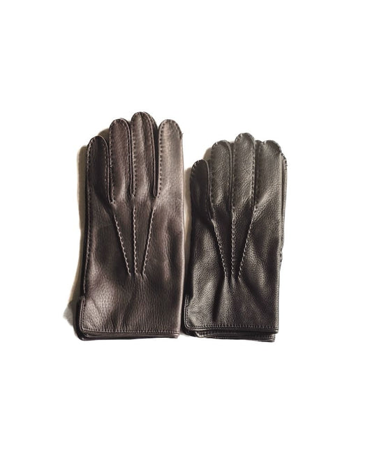 FRENCH GLOVES - DEER SKIN UNLINED - BLACK & BROWN