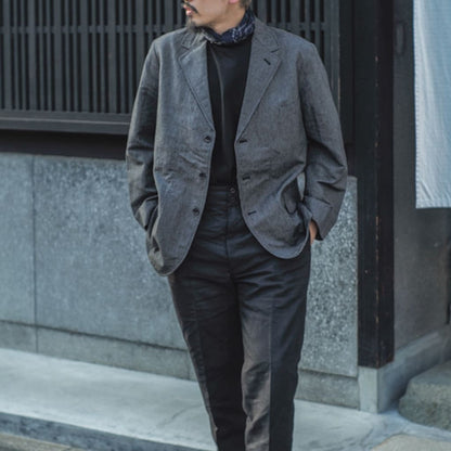 HOBEREAU - COUTIL MICRO RAYURE - CHARCOAL