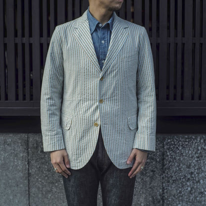 HOBEREAU - SEERSUCKER - GOLD × TURQUOISE × WHITE