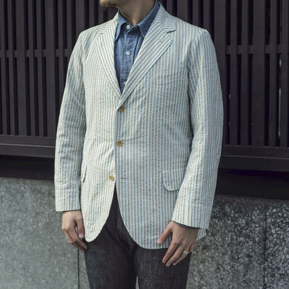 HOBEREAU - SEERSUCKER - GOLD × TURQUOISE × WHITE