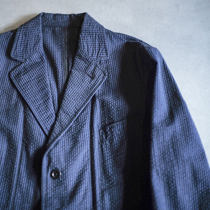 HOBEREAU - SEERSUCKER - BLUE × BLACK