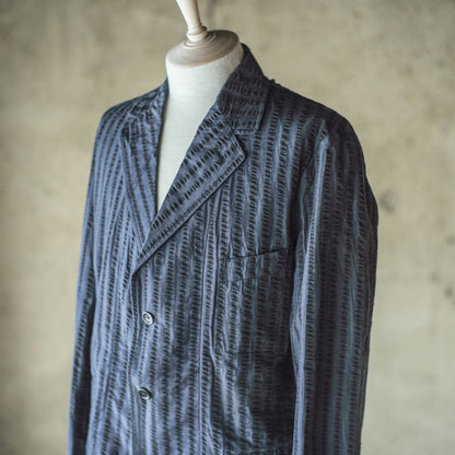 HOBEREAU - WIDE SEERSUCKER - GREEN × BLACK