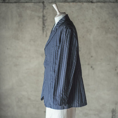 HOBEREAU - WIDE SEERSUCKER - GREEN × BLACK