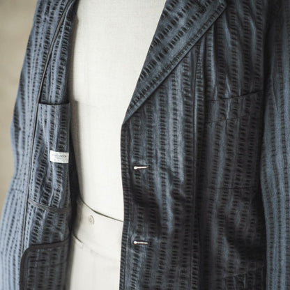 HOBEREAU - WIDE SEERSUCKER - GREEN × BLACK