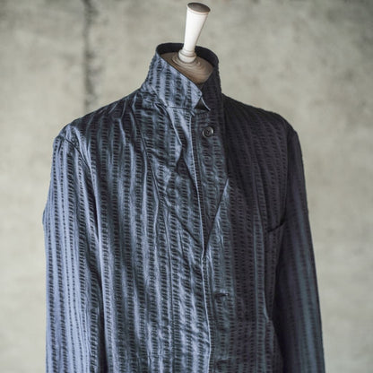 HOBEREAU - WIDE SEERSUCKER - GREEN × BLACK