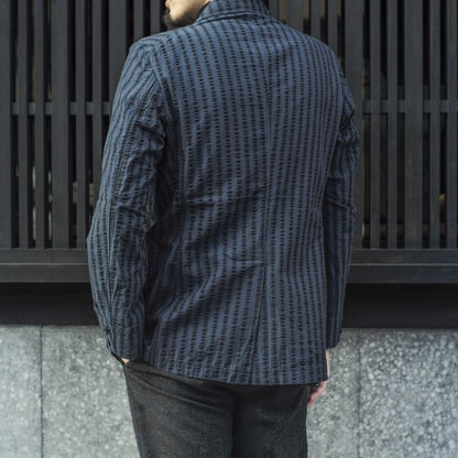 HOBEREAU - WIDE SEERSUCKER - GREEN × BLACK