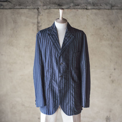 HOBEREAU - WIDE SEERSUCKER - GREEN × BLACK