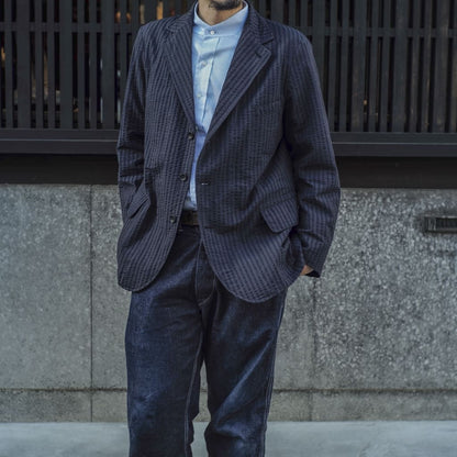 HOBEREAU - WIDE SEERSUCKER - DOUBLE NAVY