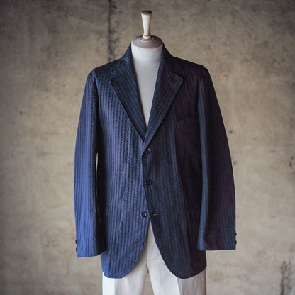 HOBEREAU - WIDE SEERSUCKER - DOUBLE NAVY