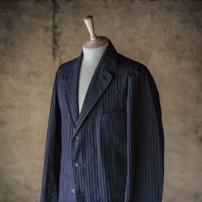 HOBEREAU - WIDE SEERSUCKER - DOUBLE NAVY