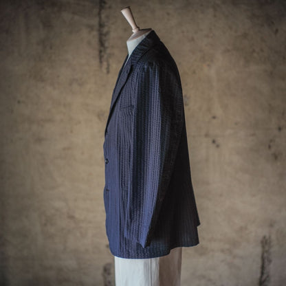 HOBEREAU - WIDE SEERSUCKER - DOUBLE NAVY