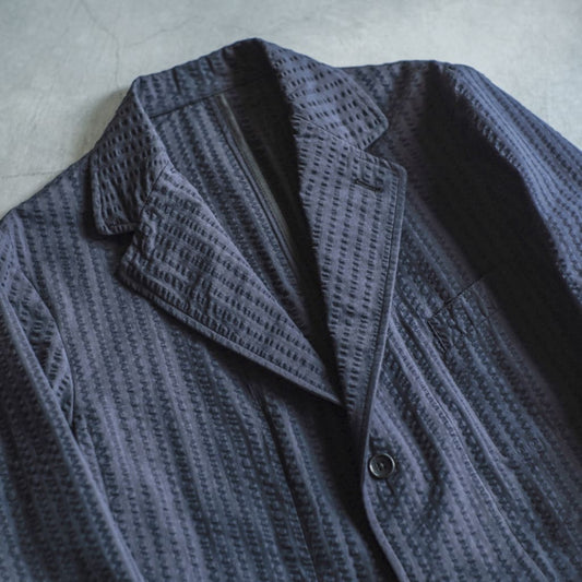 HOBEREAU - WIDE SEERSUCKER - DOUBLE NAVY