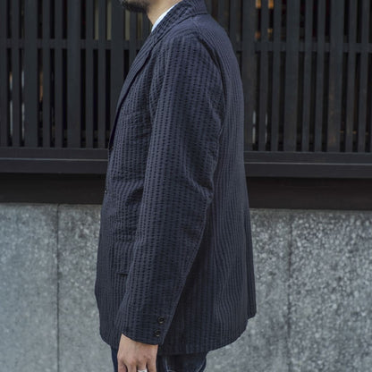 HOBEREAU - WIDE SEERSUCKER - DOUBLE NAVY