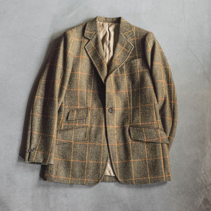 HUNTING JACKET - WOOL TWEED - OLIVE CHECK