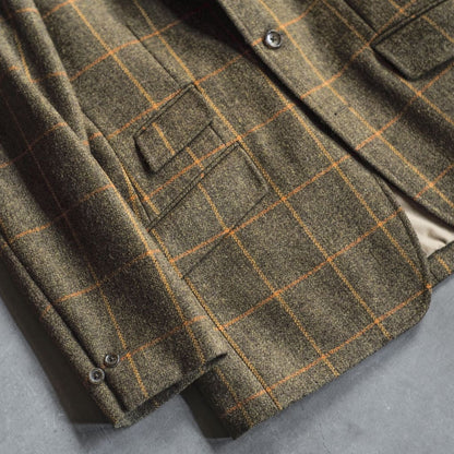 HUNTING JACKET - WOOL TWEED - OLIVE CHECK