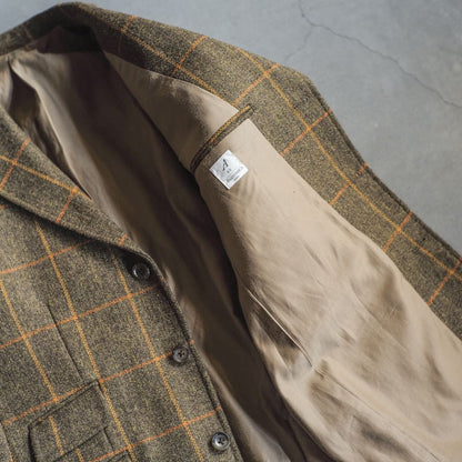 HUNTING JACKET - WOOL TWEED - OLIVE CHECK