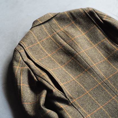 HUNTING JACKET - WOOL TWEED - OLIVE CHECK