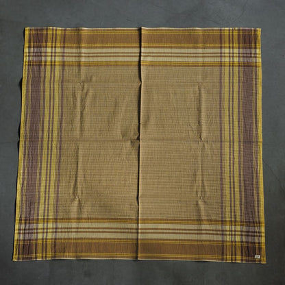 FARMERS SCARF - INDIAN MADRAS - RED ＆ MUSTARD