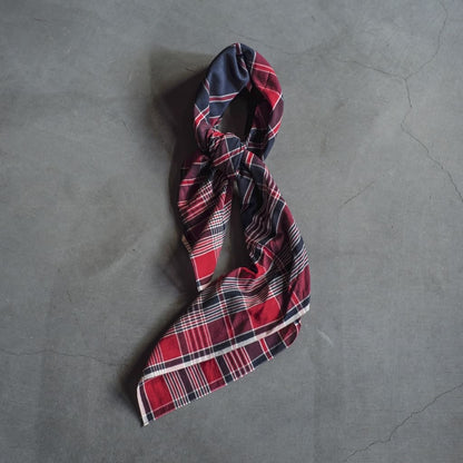 FARMERS SCARF - INDIAN MADRAS - RED ＆ MUSTARD