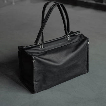 MARCHE BAG  - VTG COTTON POLYESTER - NAVY BLACK