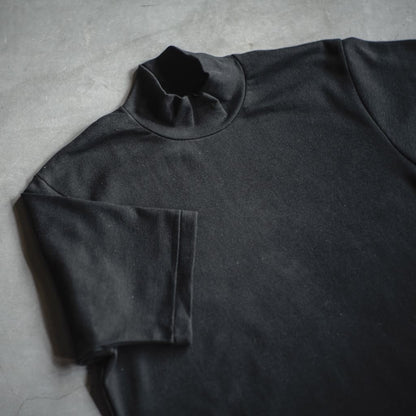 MOCK NECK TEE S/S - GROSGRAIN - WHITE & BLACK