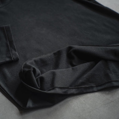 MOCK NECK TEE S/S - GROSGRAIN - WHITE & BLACK