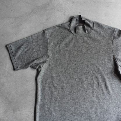 MOCK NECK TEE S/S - GROSGRAIN - GREY MICRO STRIPES