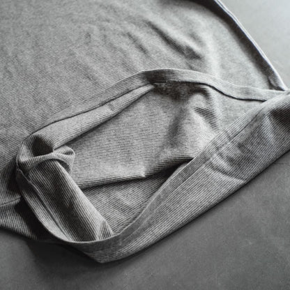 MOCK NECK TEE S/S - GROSGRAIN - GREY MICRO STRIPES