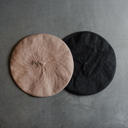 PAMPLONA GAUCHO BERET ARCH ex - COTTON - BLACK & BEIGE