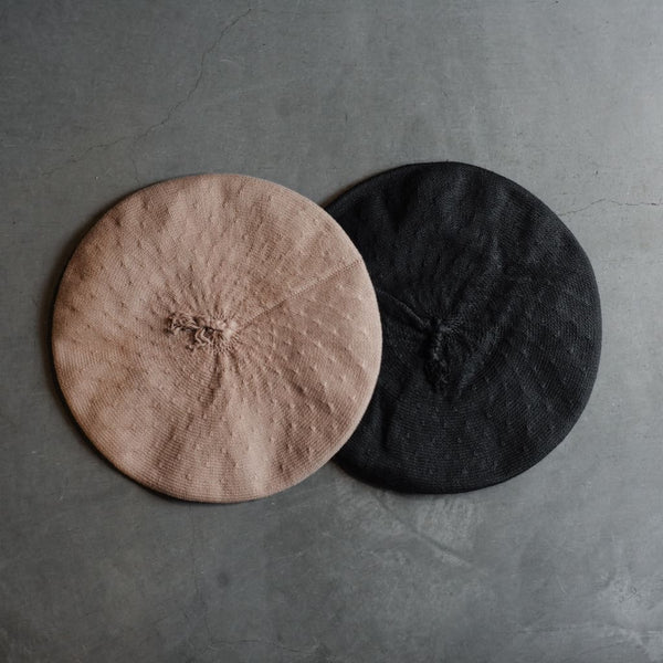 帽子 PAMPLONA GAUCHO BERRET COTTON/BLACK PAMPLONA GAUCHO BERET ARCH - COTTON - BLACK & BEIGE – ANATOMICA