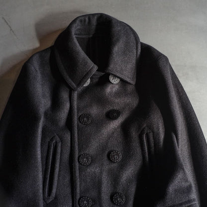 PEA COAT - FRENCH WOOL - BLACK