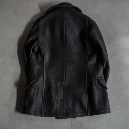 PEA COAT - FRENCH WOOL - BLACK