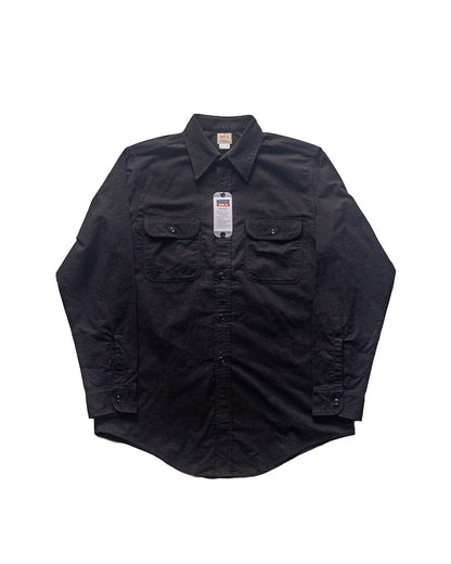BIG A PETER SHIRT - COTTON CHAMOIS - BLACK