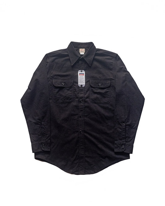 BIG A PETER SHIRT - COTTON CHAMOIS - BLACK
