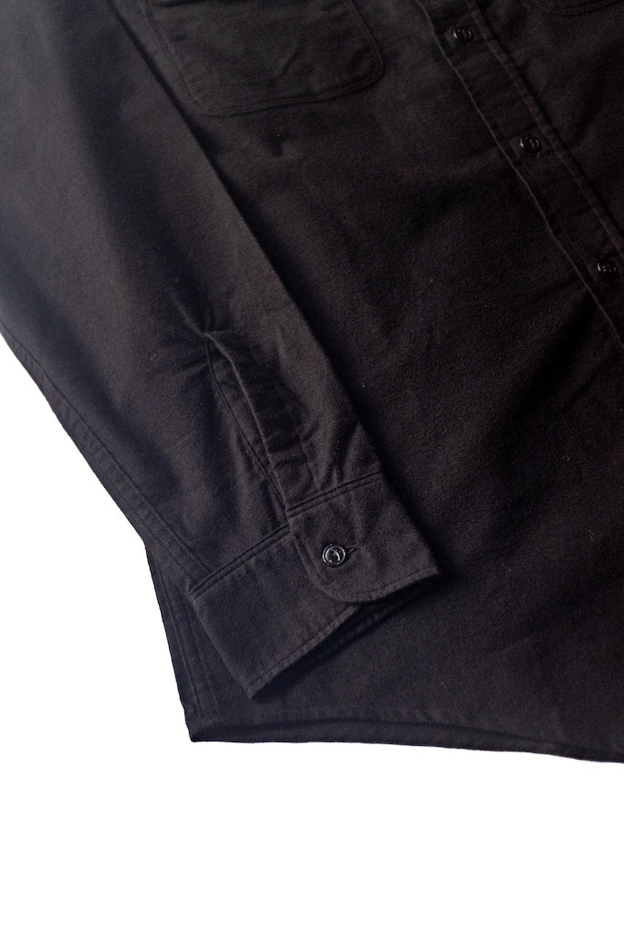 BIG A PETER SHIRT - COTTON CHAMOIS - BLACK