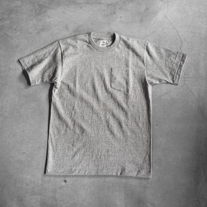 POCKET TEE - USA COTTON - WHITE & BLACK & GREY